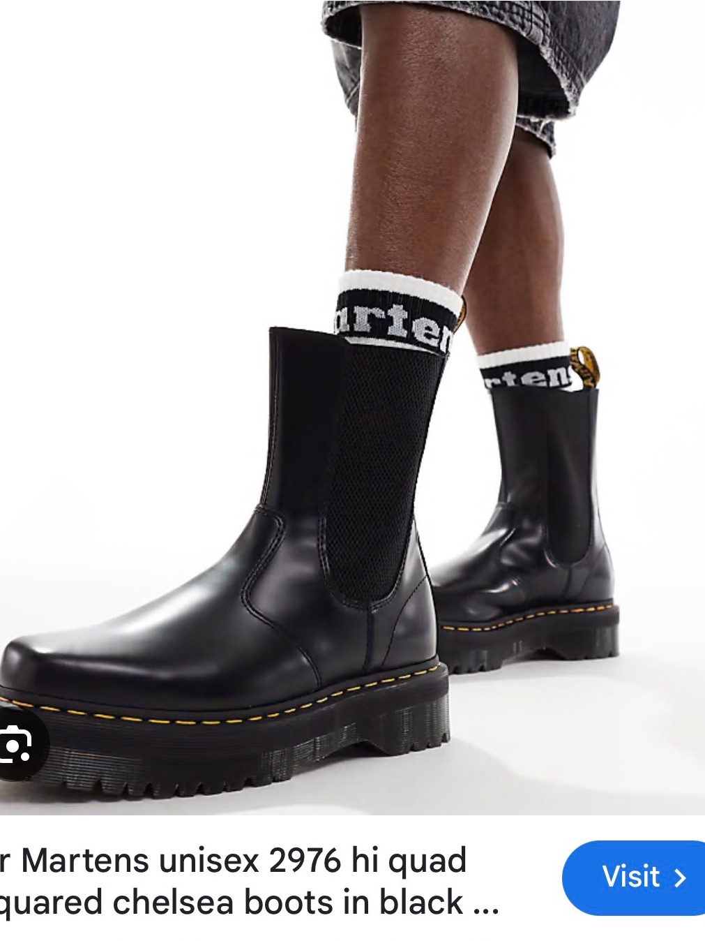 Dr. Martens Black Chelsea Hi-Quad Platform Boots